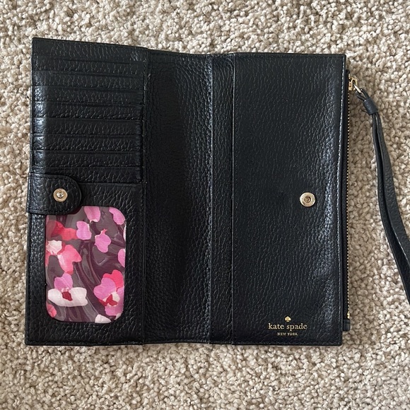 Kate Spade Colorblock Pink & Black Bi Fold Wallet - Picture 7 of 9
